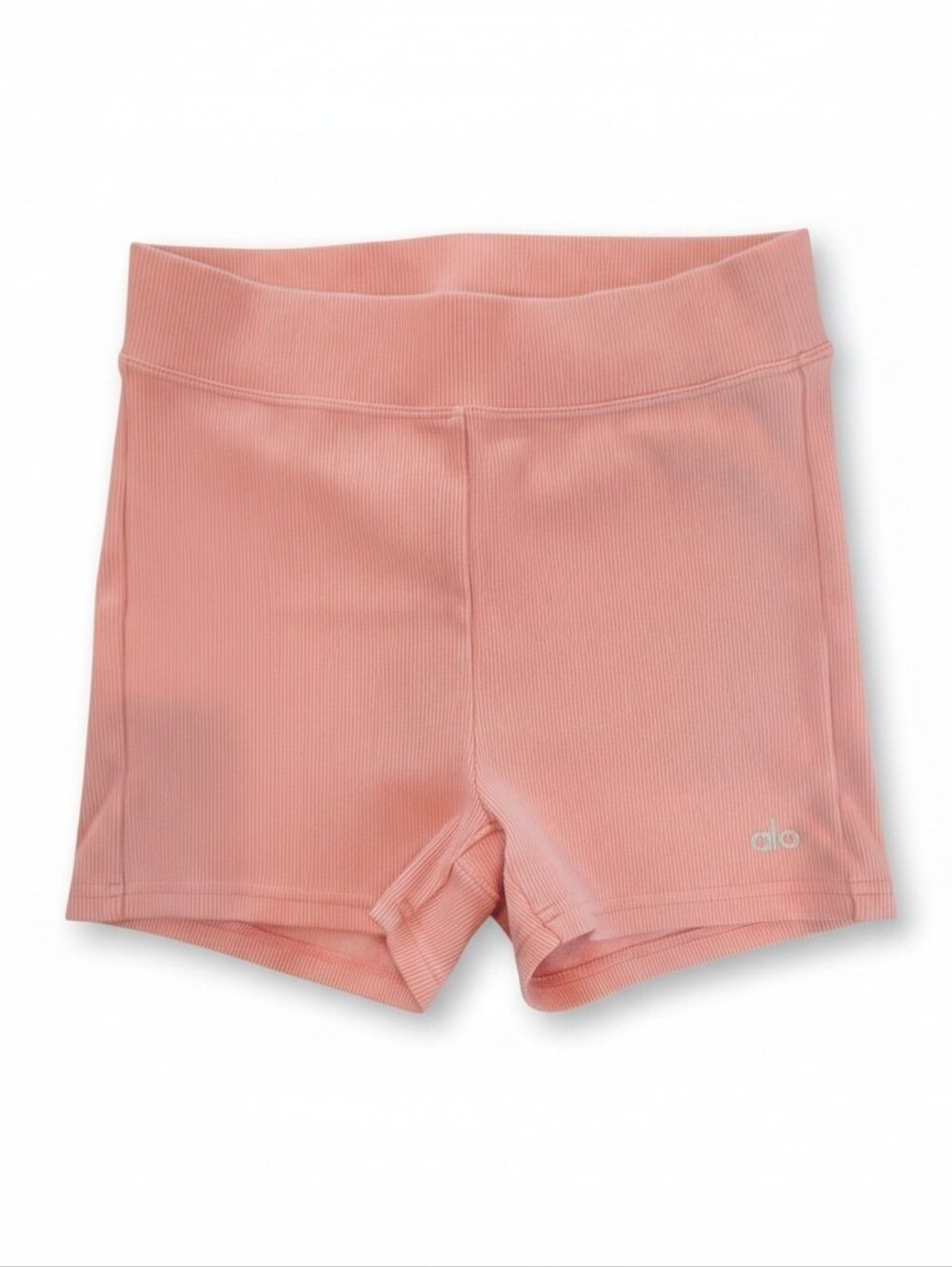 Alo Yoga Goddess Ribbed High Waist Hot Shorts Pink XS Ribbed Activewear - Picture 4 of 8